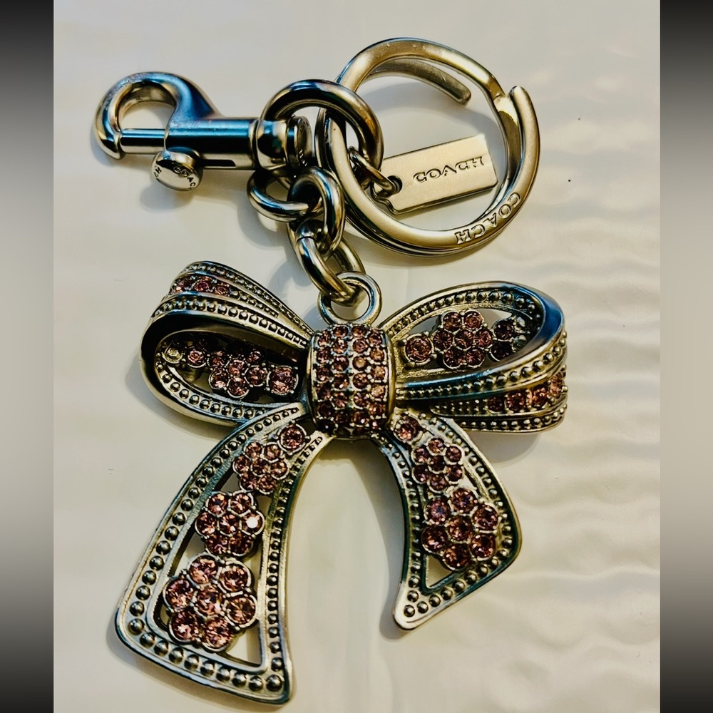Coach Silver and Pink Bow Keychain - Picture 11 of 17